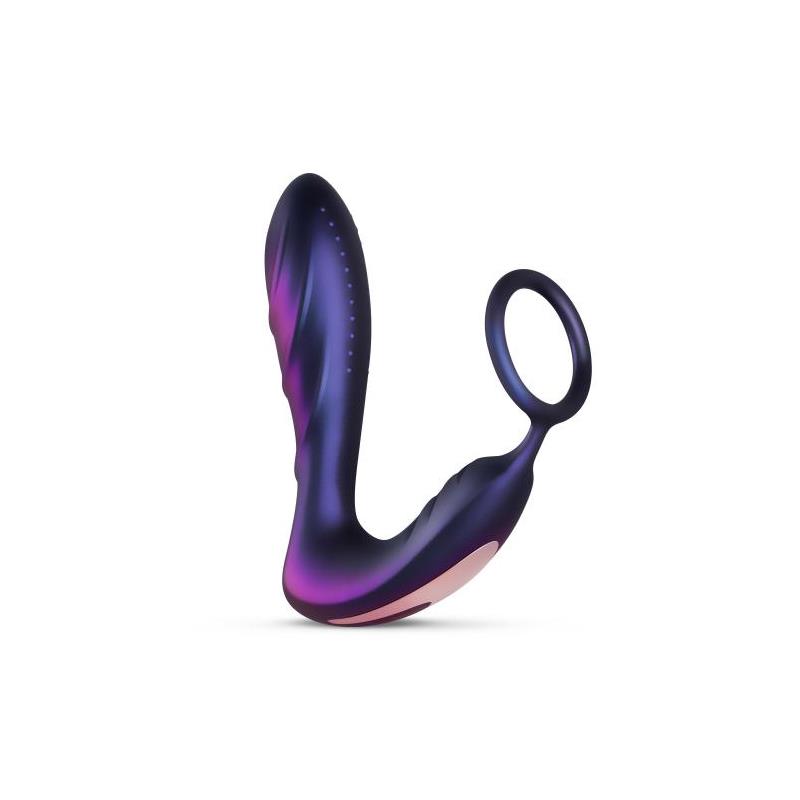 Hueman Black Hole Butt Plug With Testticle Ring + Remote First