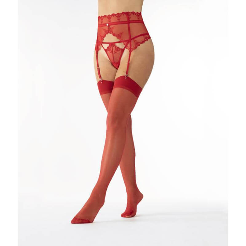 Suspender Stockings Order Red First